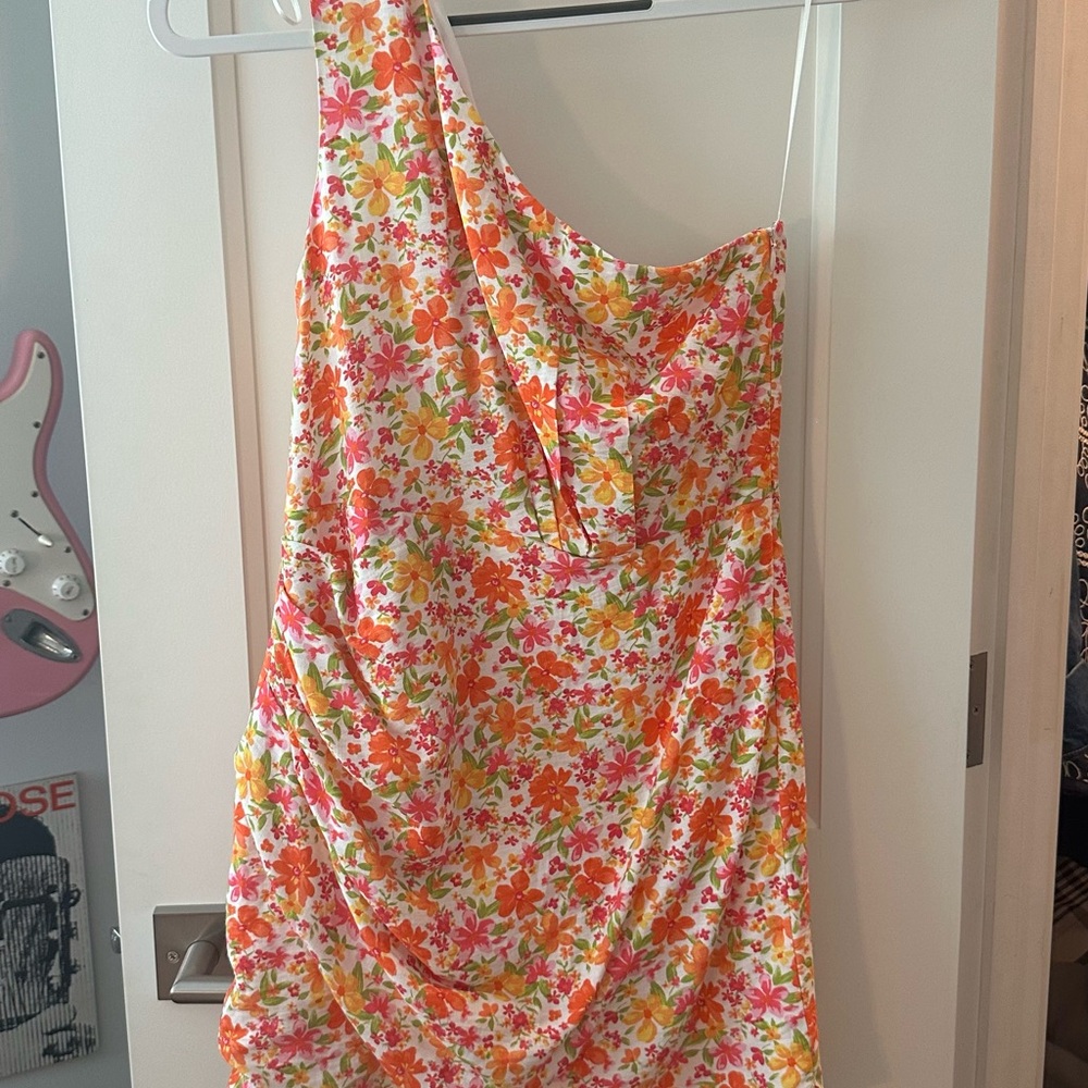 Floral One-Shoulder Dress